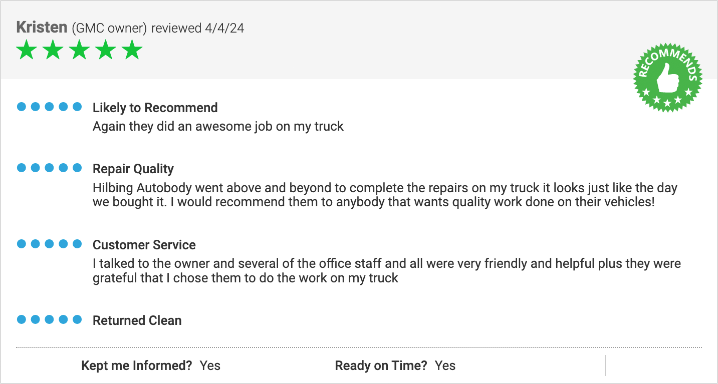 Customer Review Screenshot